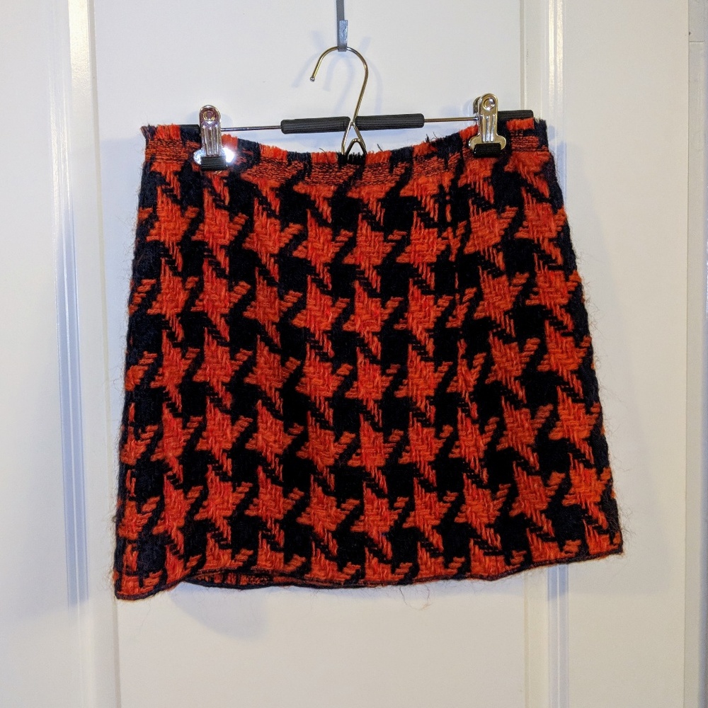 OF Miu Miu giant hounds tooth wool skirt 44